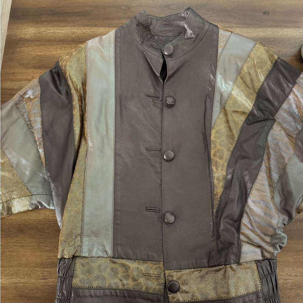 Patchwork Leather Jacket - image 1
